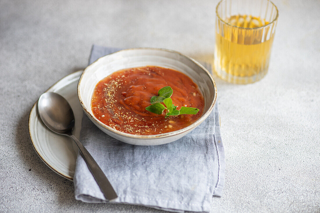 Tomato gazpacho with herbs