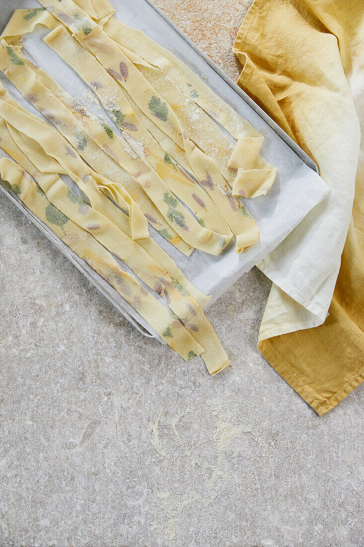 Homemade flower pasta