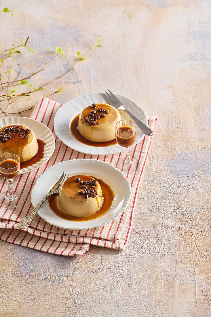 Panna cotta with a hint of coffee and chocolate chips