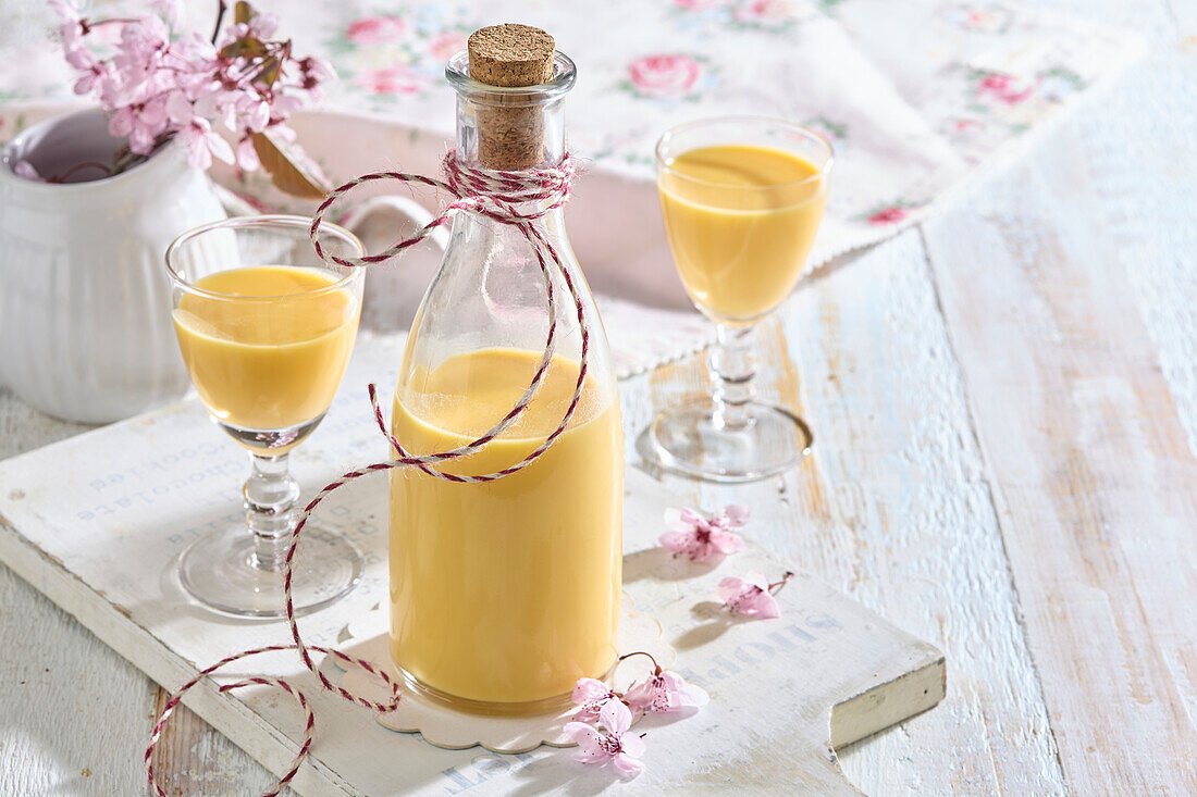 Homemade egg liqueur