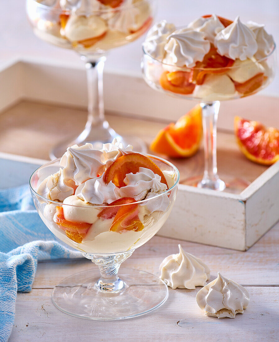 Orange and meringue parfait