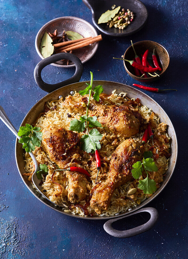 Chicken biryani with basmati rice