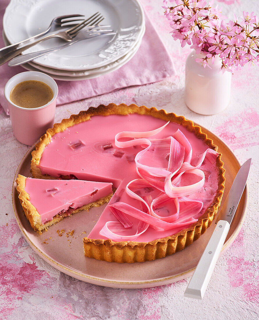 Rhabarber-Panna Cotta-Tarte