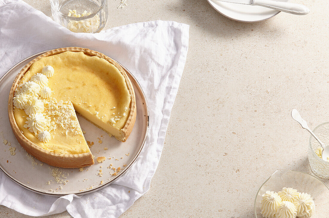 Französischer Käsekuchen mit Vanillecreme