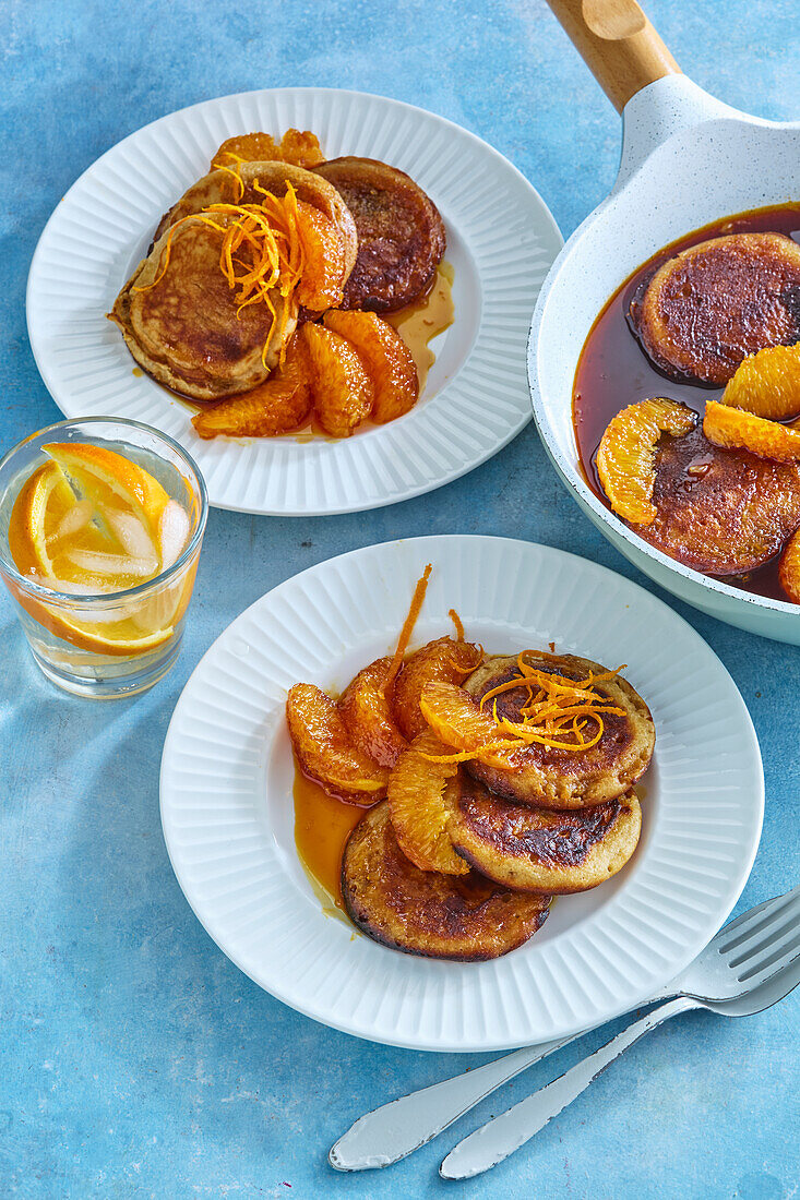 Pancakes à la Suzette mit Orangensauce