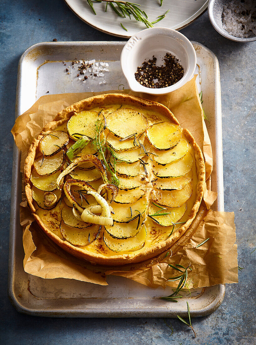 Potato and fennel quiche