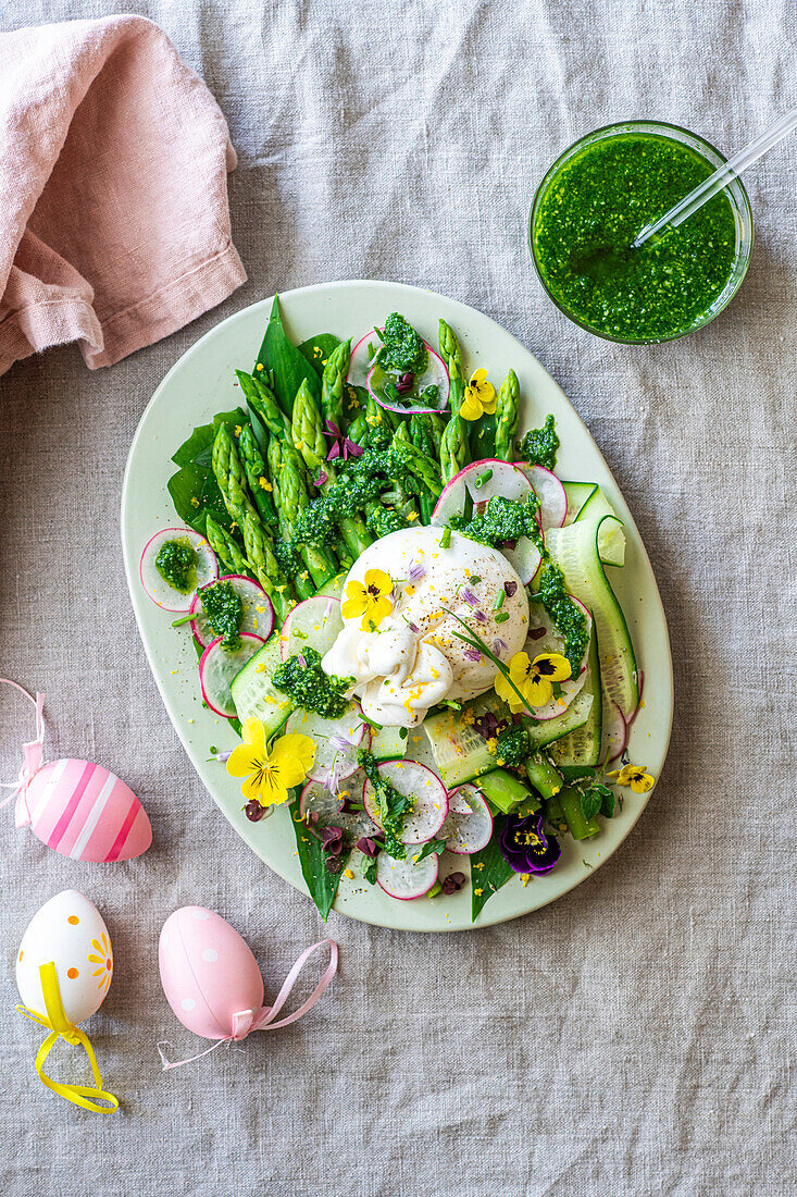 Asparagus with burrata