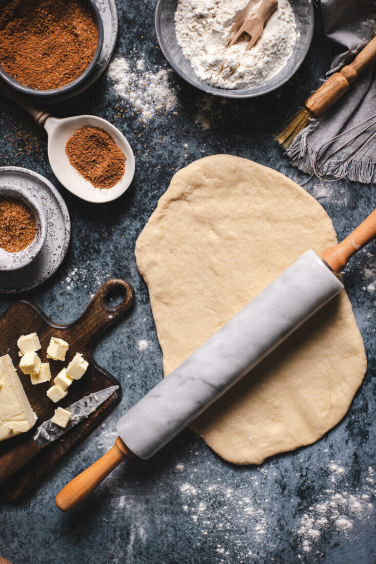 Zubereitung von Zimtschnecken