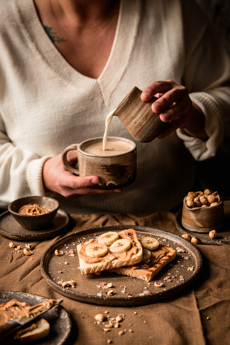 Peanut butter and banana toast