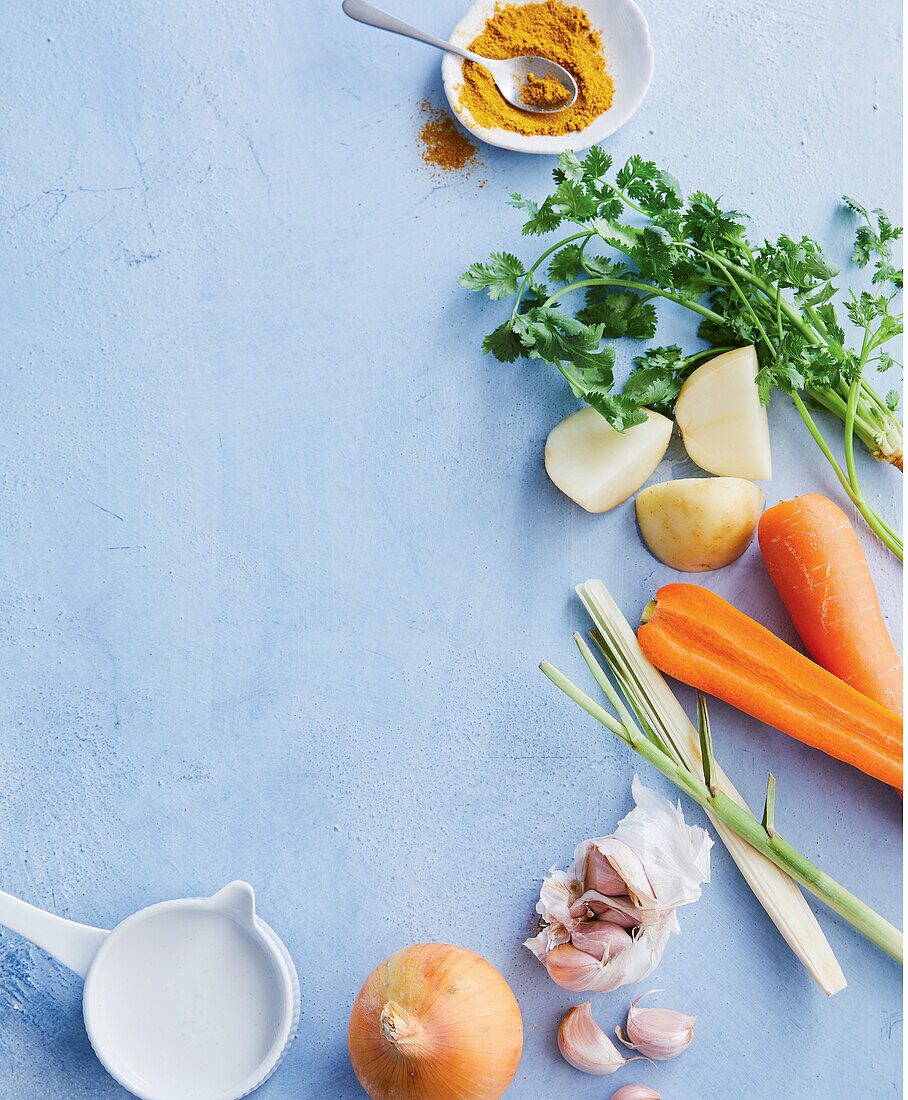 Ingredients for creamy chicken curry