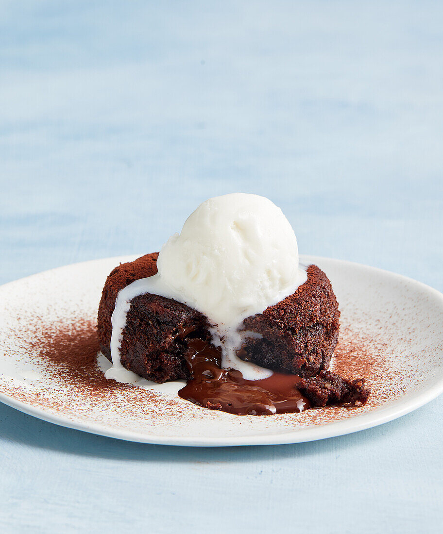 Vegan chocolate lava cake