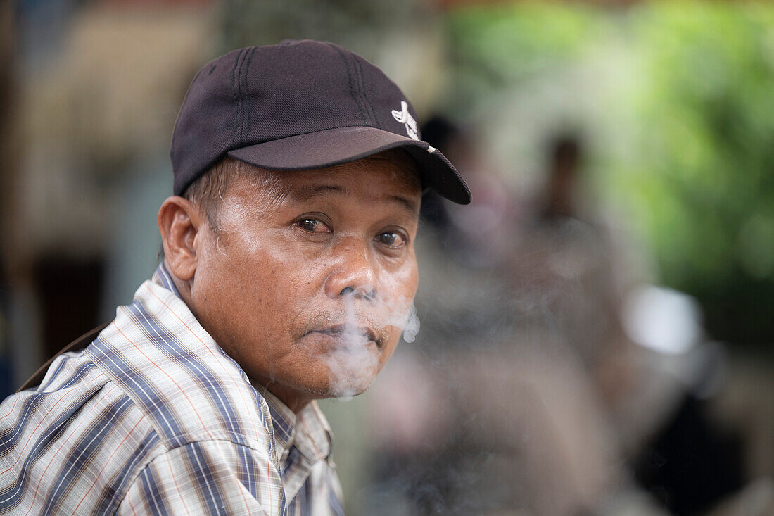 Man smoking cigarette