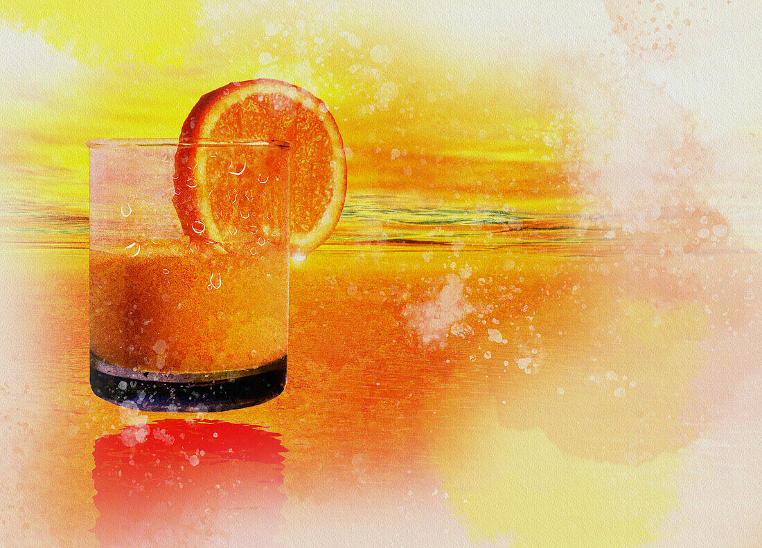 Orange juice, illustration