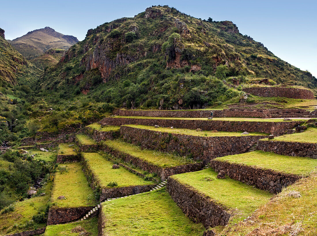 Inca ruins and terraces at Qantus Raqay, Peru