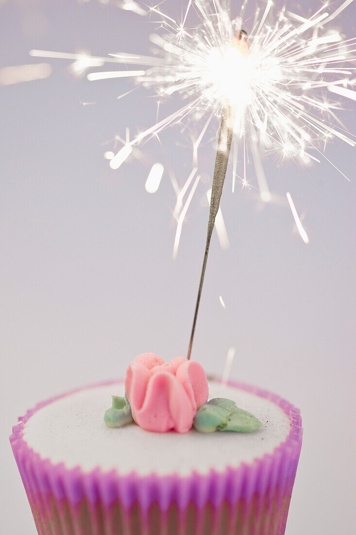 Sparkler on a Cupcake