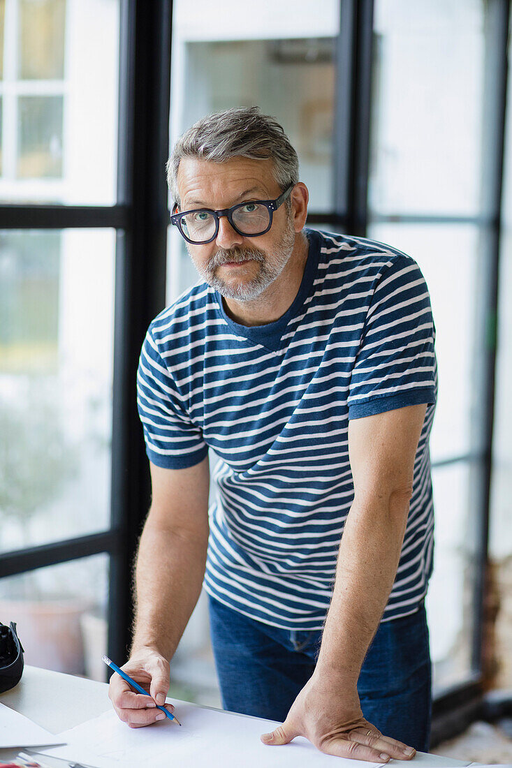 Man Working from his Desk