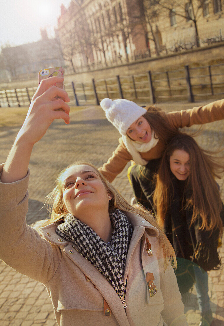 Teenage Girls Taking Selfie