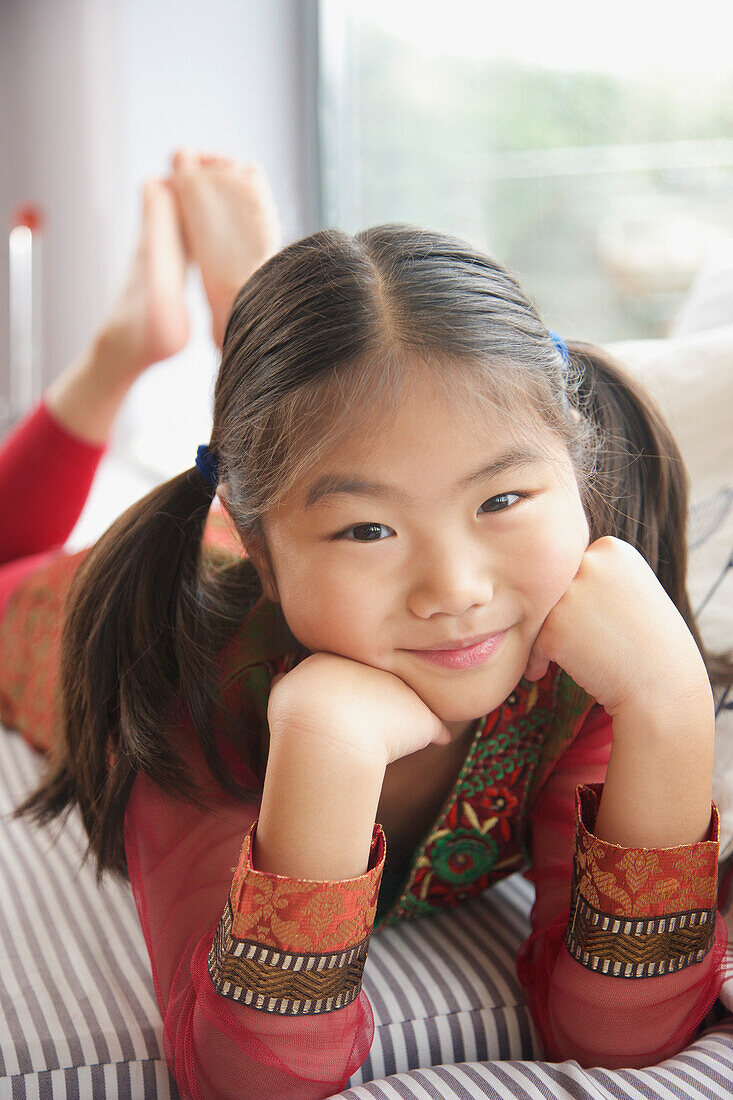 Portrait of Cute Young Girl