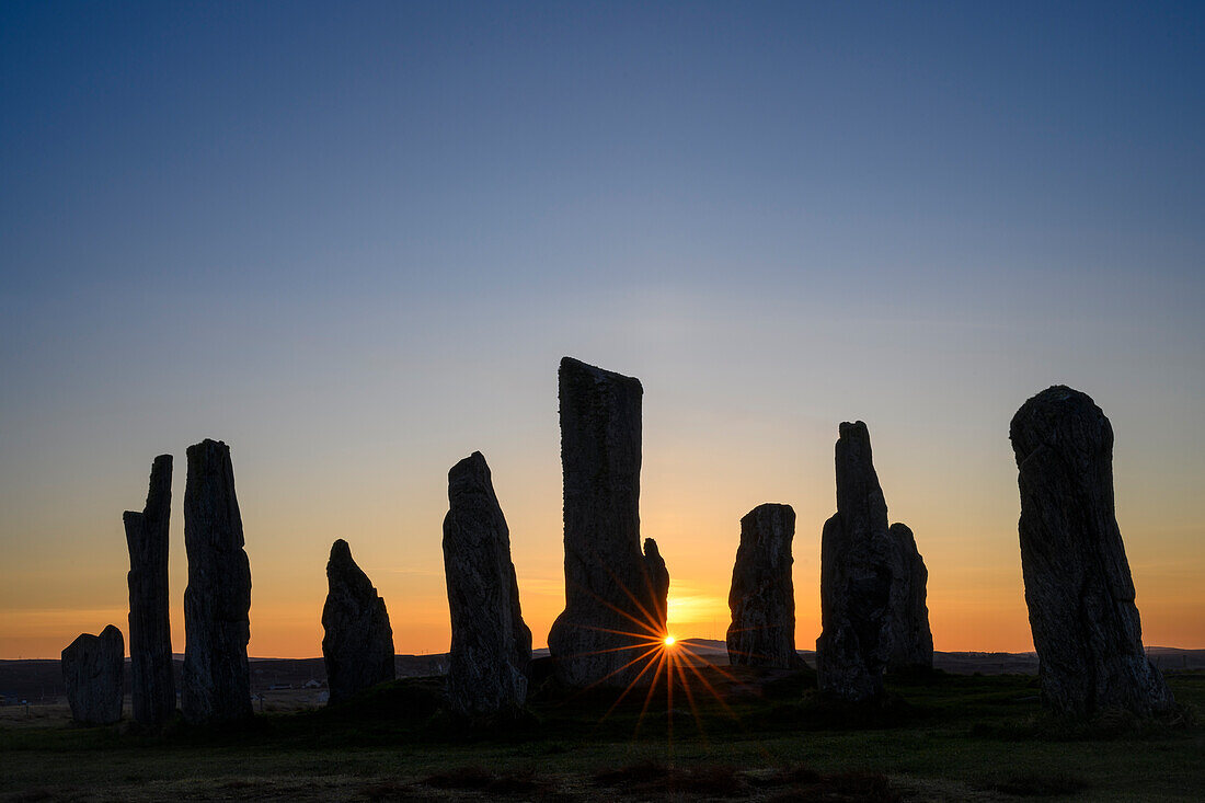 Die Calanais Standing Stones (auch Callanish Stones genannt) auf der Isle of Lewis und Harris, Äußere Hebriden, Schottland.