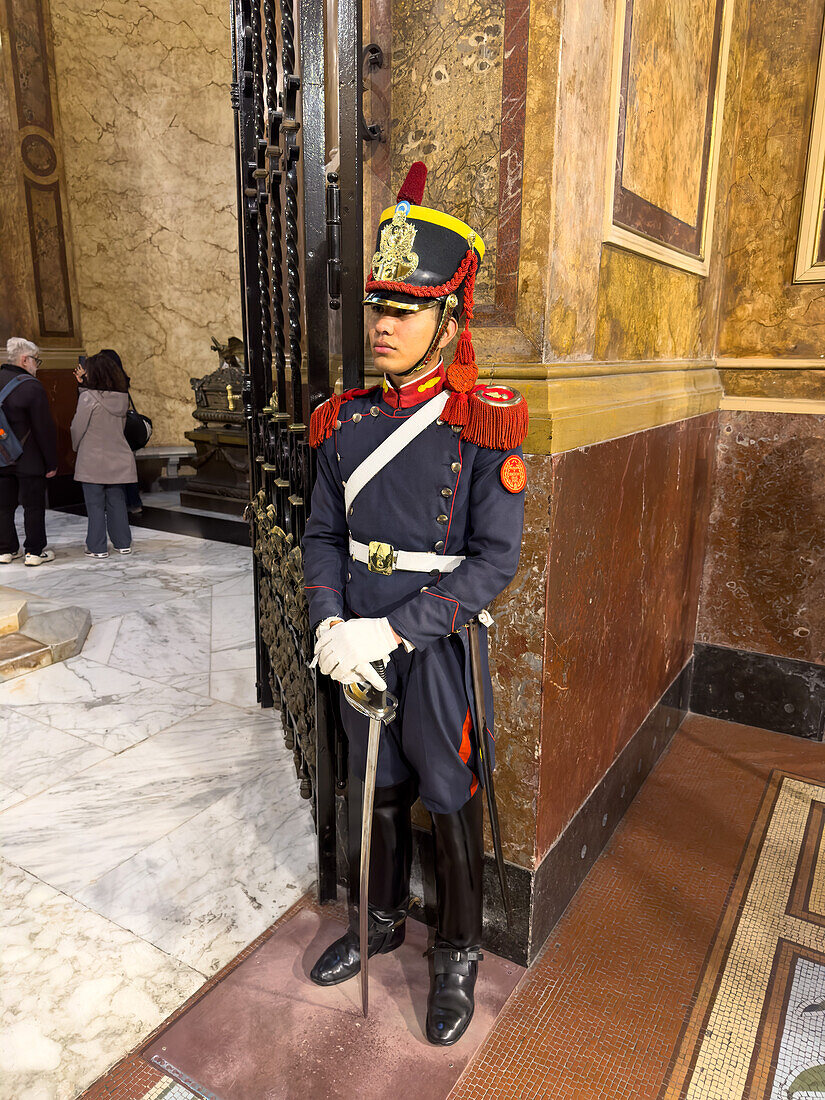 Mausoleum of General Jose de San Martin in the Metropolitan Cathedral, Buenos Aires, Argentina.