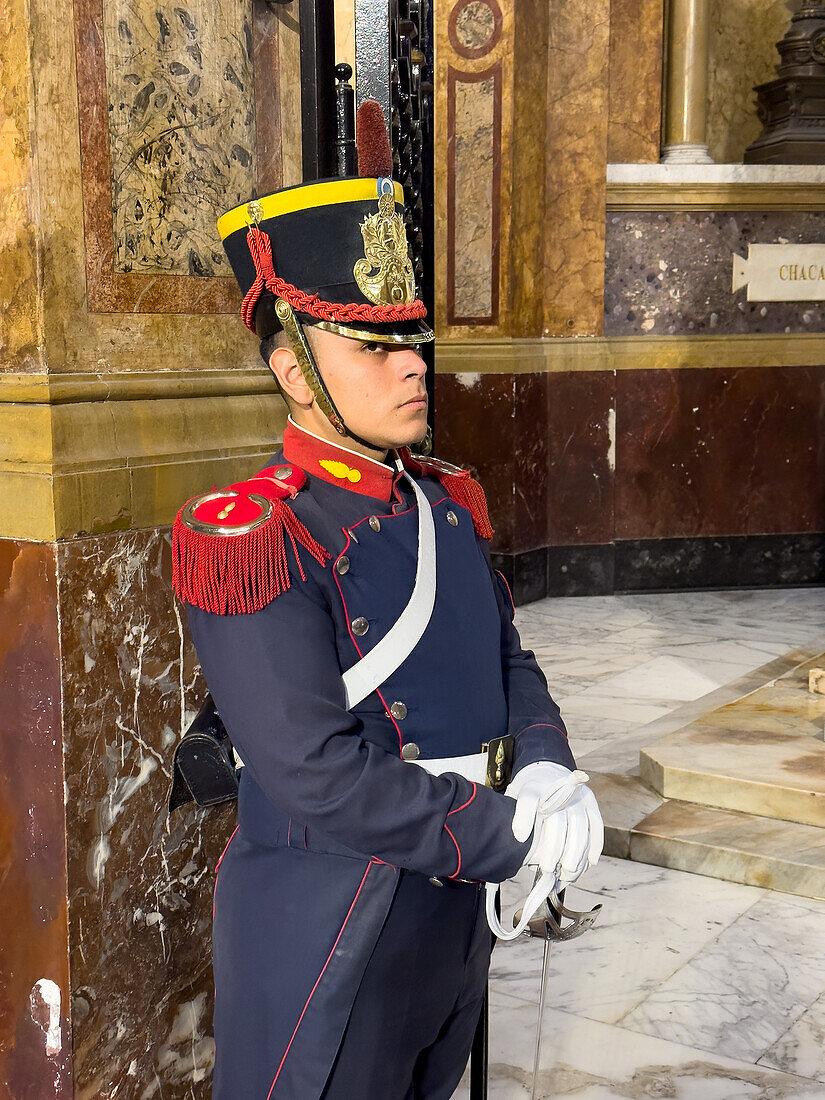 Mausoleum of General Jose de San Martin in the Metropolitan Cathedral, Buenos Aires, Argentina.