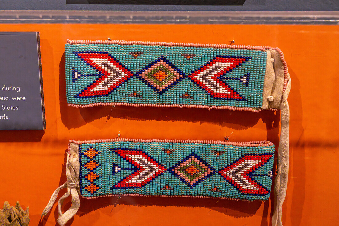 Beaded armbands of the Ute Indian Culture in the BYU Museum of Peoples and Cultures in Provo, Utah.