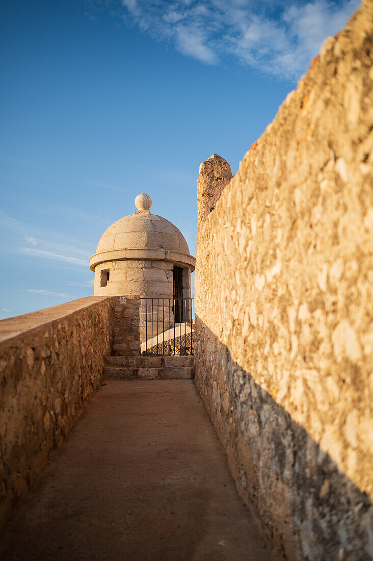 Die Burg Papa Luna in Peñiscola, Castellon, Valencianische Gemeinschaft, Spanien