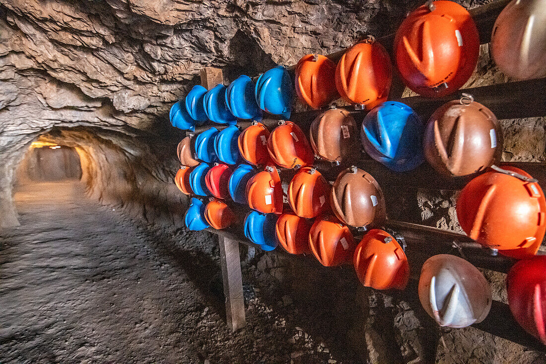 Tour group exploring the Ojuela goldmine.