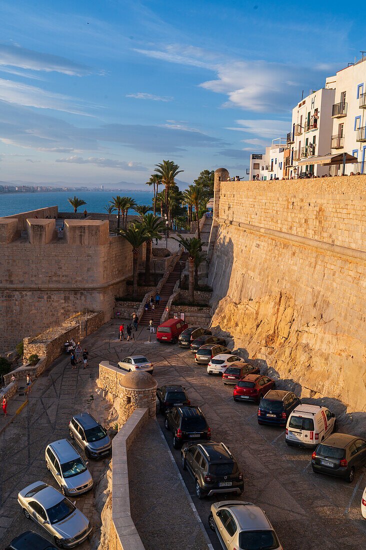 Die Burg Papa Luna in Peñiscola, Castellon, Valencianische Gemeinschaft, Spanien