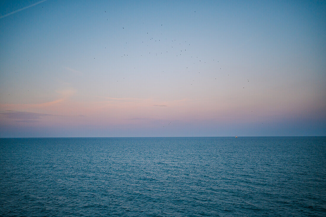 Peñiscola Beach at sunset, Castellon, Valencian Community, Spain