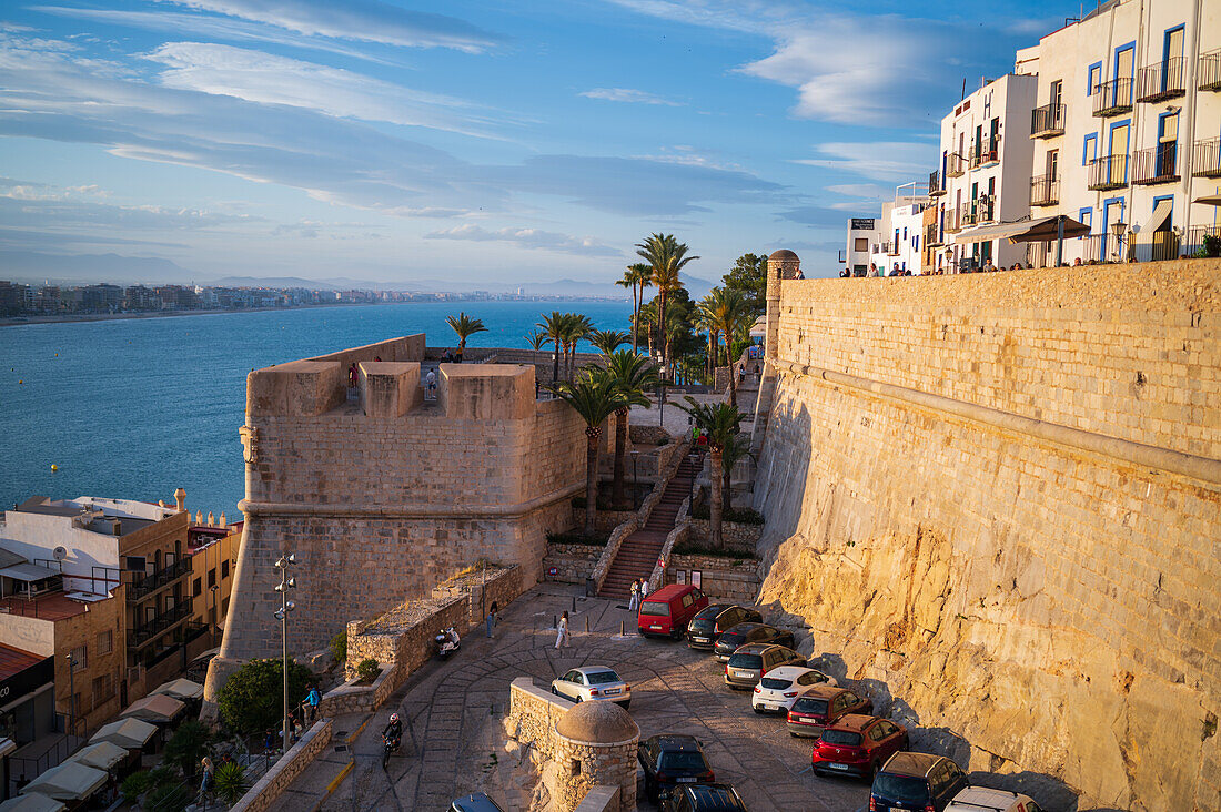 Die Burg Papa Luna in Peñiscola, Castellon, Valencianische Gemeinschaft, Spanien