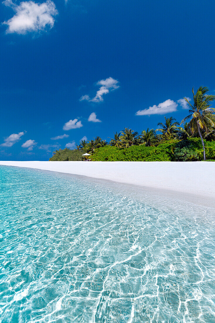 Island and lagoon, Maldives, Indian Ocean, Asia