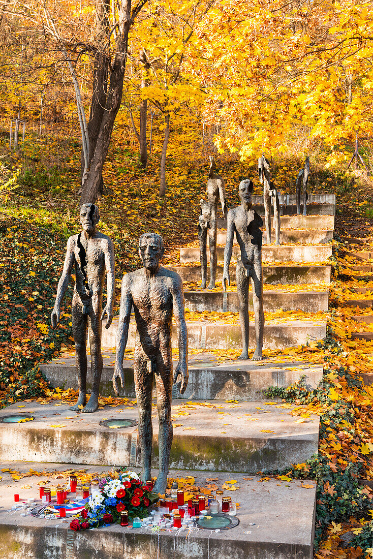 Memorial to the Victims of Communism, during autumn, Lesser Town (Mala Strana), Prague, Czechia, Europe