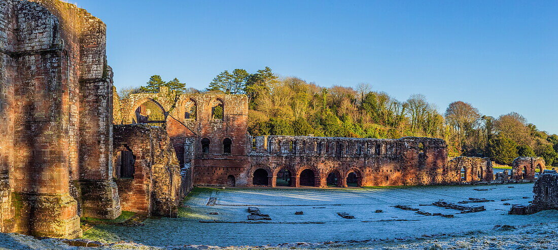 Late evening sunshine from Furness Abbey, Barrow In Furness, Furness Peninsula a hidden gem from Cumbria, England, United Kingdom, Europe