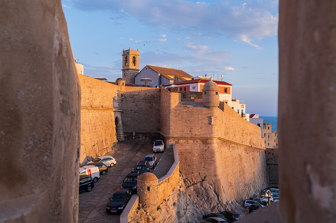 Papa Luna castle in Peñiscola, Castellon, Valencian Community, Spain