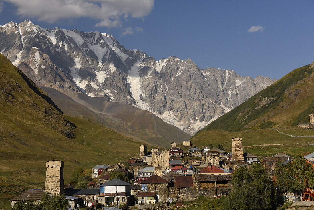 Dorf Ushguli, UNESCO-Weltkulturerbe, Swanetien, Kaukasus, Georgien, Zentralasien, Asien