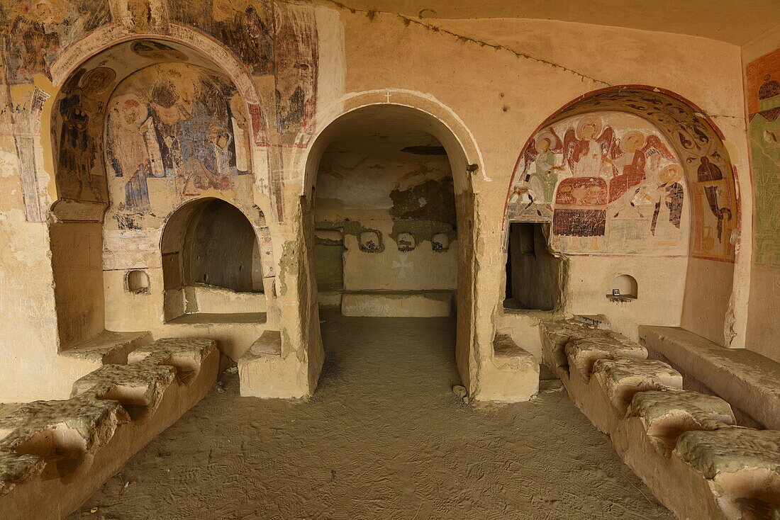 David Gareja, a rock-hewn Georgian Orthodox monastery complex located in the Kakheti region, Georgia, Central Asia, Asia