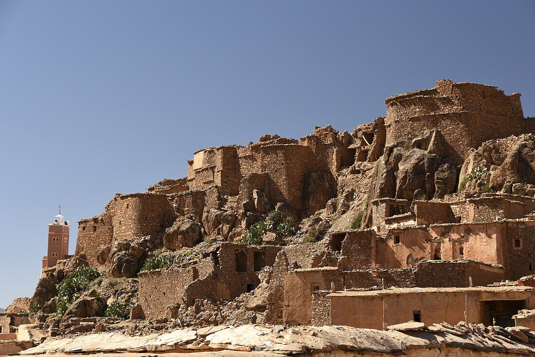 Das verlassene Dorf Amassine, Anti-Atlas, Marokko, Nordafrika, Afrika