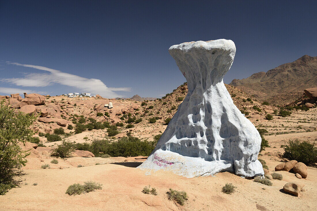 Bemalte Felsen in Tafraoute, Anti-Atlas, Marokko, Nordafrika, Afrika