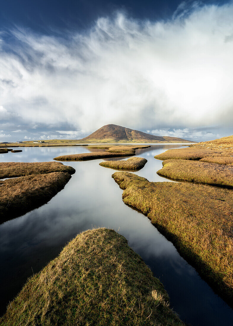 Salt marshes at Northton, Isle of Harris, Outer Hebrides, Scotland, UK, Europe