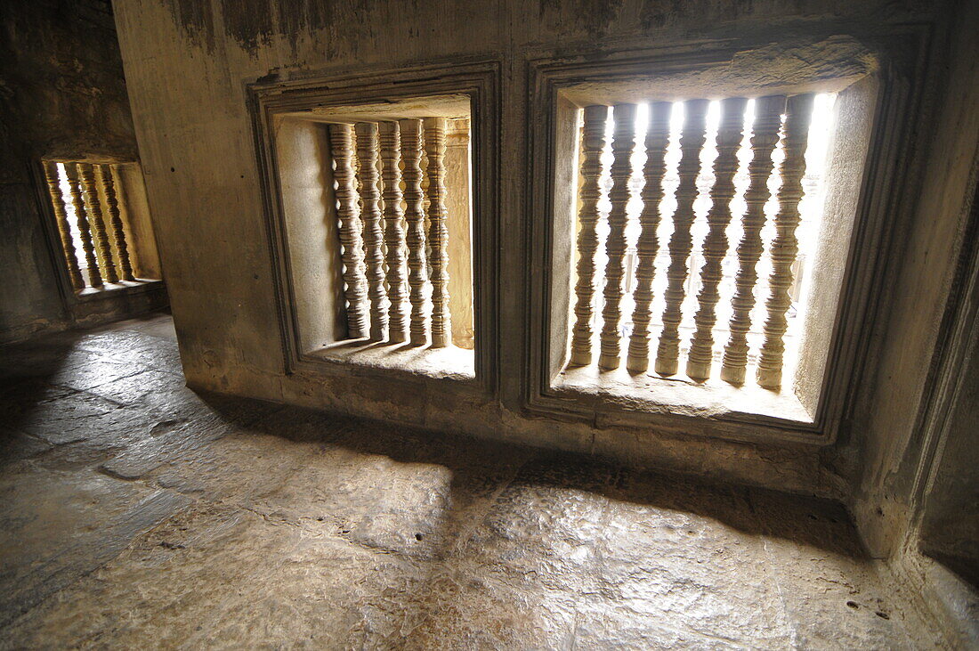 Das Fenster im Angkor Wat-Tempel, Angkor, UNESCO-Weltkulturerbe, Siem Reap, Kambodscha, Indochina, Südostasien, Asien