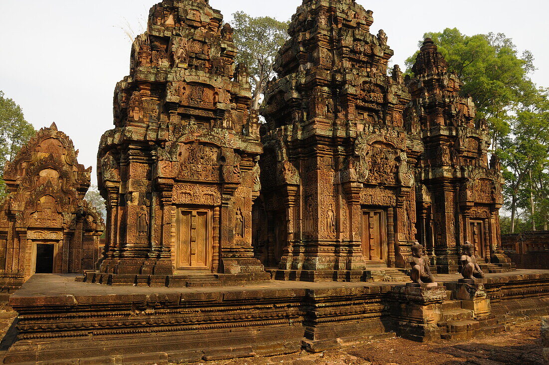 Banteay Srei Inneres Heiligtum, Hindu-Tempel, Lord Shiva geweiht, Angkor, UNESCO-Weltkulturerbe, Siem Reap, Kambodscha, Indochina, Südostasien, Asien