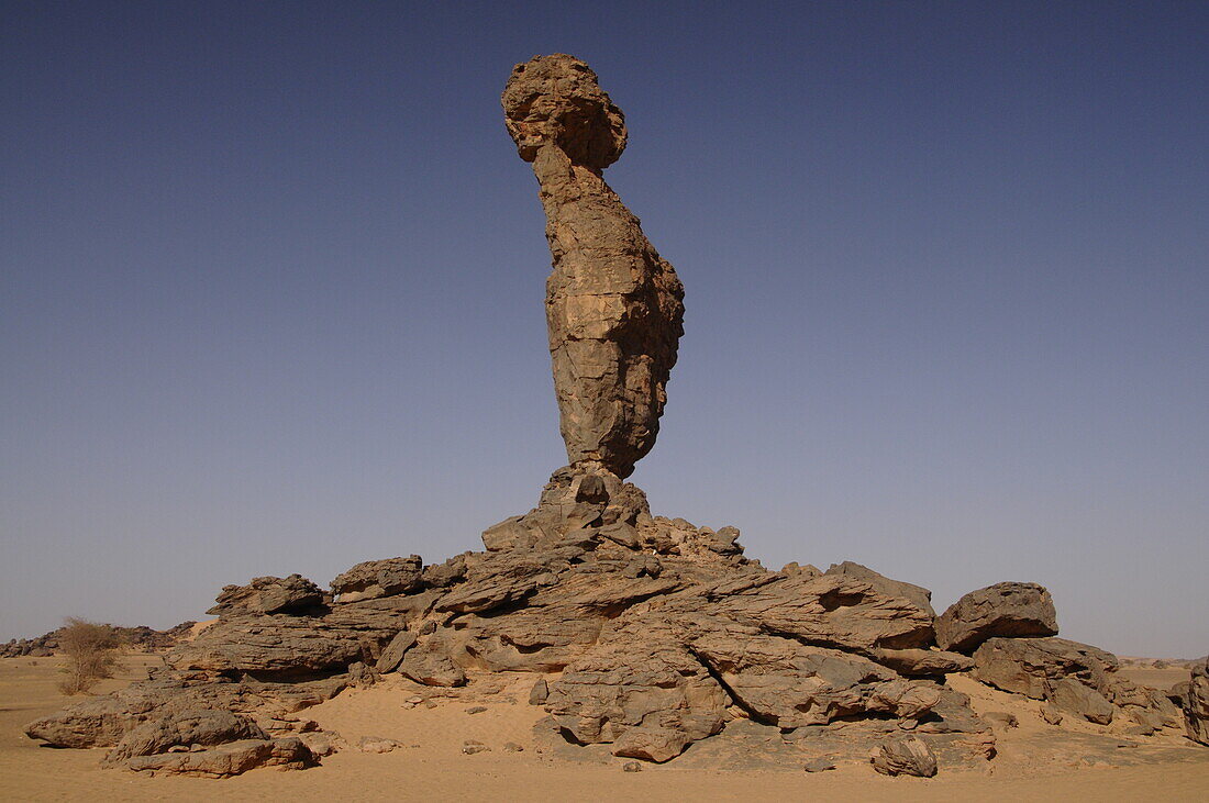 Finger von Allah Felsformation im Akakus-Gebirge, Libyen, Nordafrika, Afrika