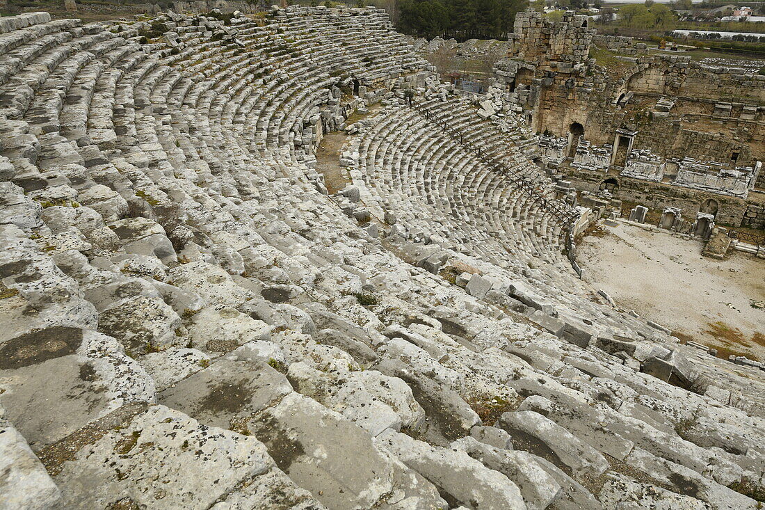 Antike Stadt Hierapolis, Pamukkale, UNESCO-Welterbestätte, Anatolien, Türkei, Kleinasien, Asien