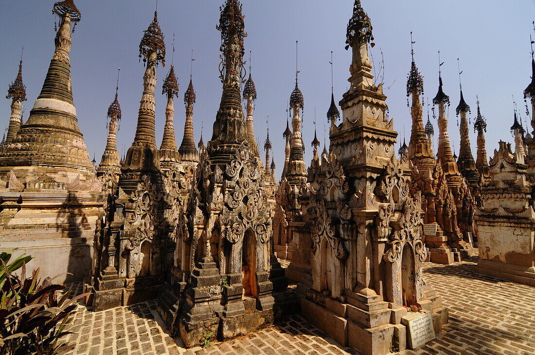 Die Pagoden von Kakku, Shan-Staat, Myanmar, Asien