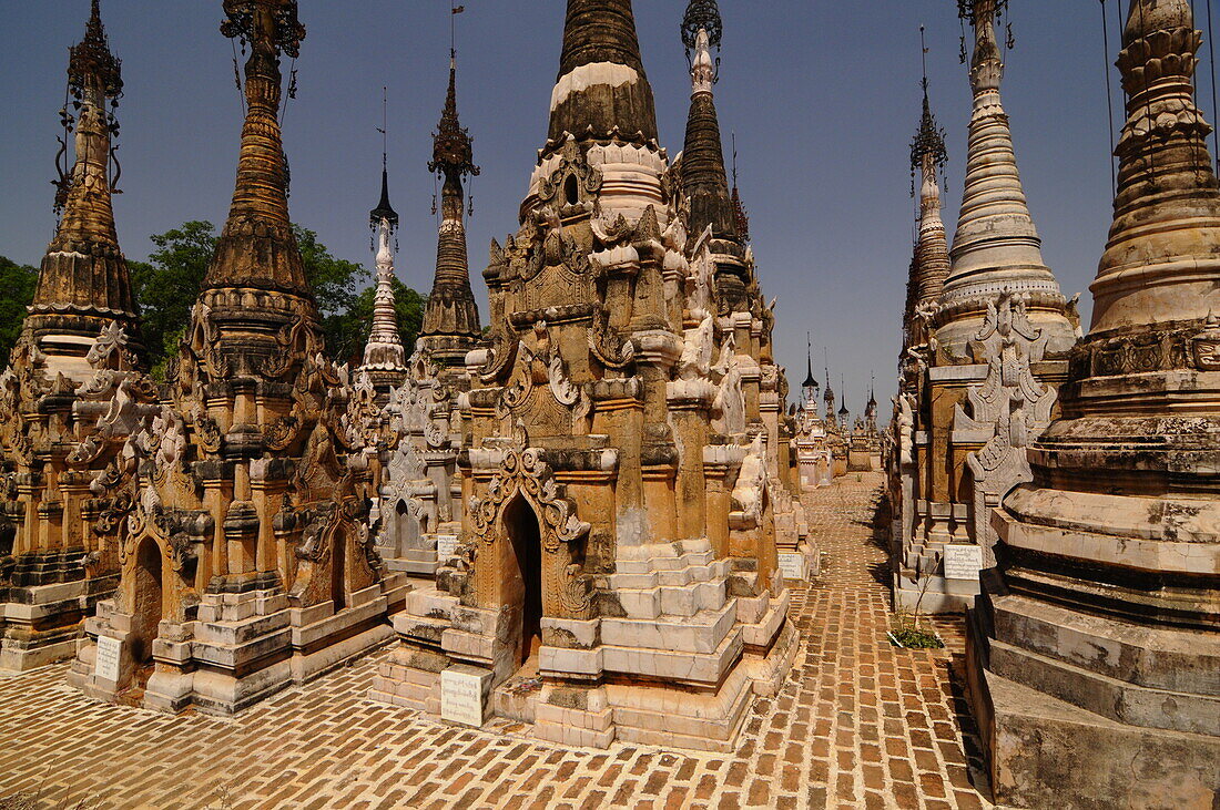 Die Pagoden von Kakku, Shan-Staat, Myanmar, Asien