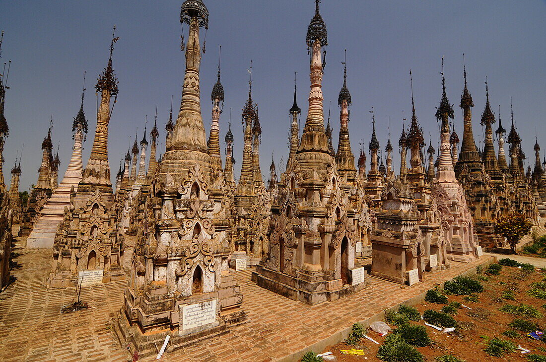 Die Pagoden von Kakku, Shan-Staat, Myanmar, Asien