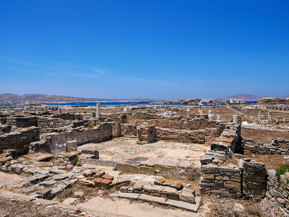 Archäologische Stätte von Delos, UNESCO-Weltkulturerbe, Insel Delos, Kykladen, Griechische Inseln, Griechenland, Europa