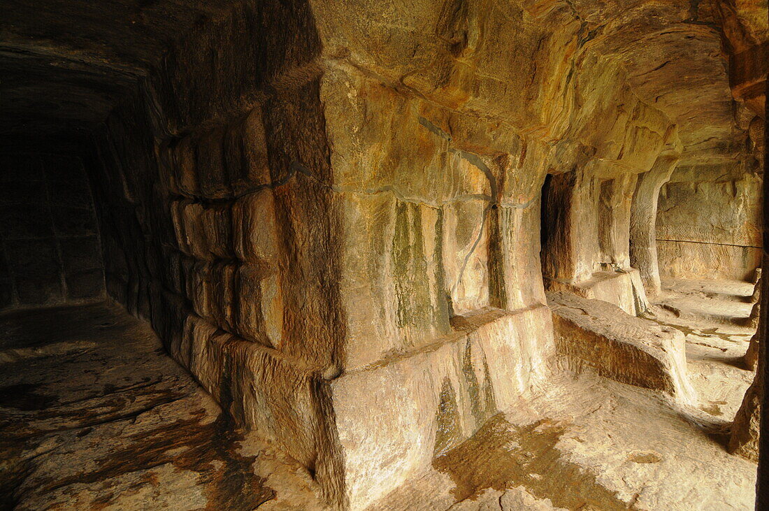 Panchapandava-Höhlentempel, UNESCO-Weltkulturerbe, Mahabalipuram, Tamil Nadu, Indien, Asien