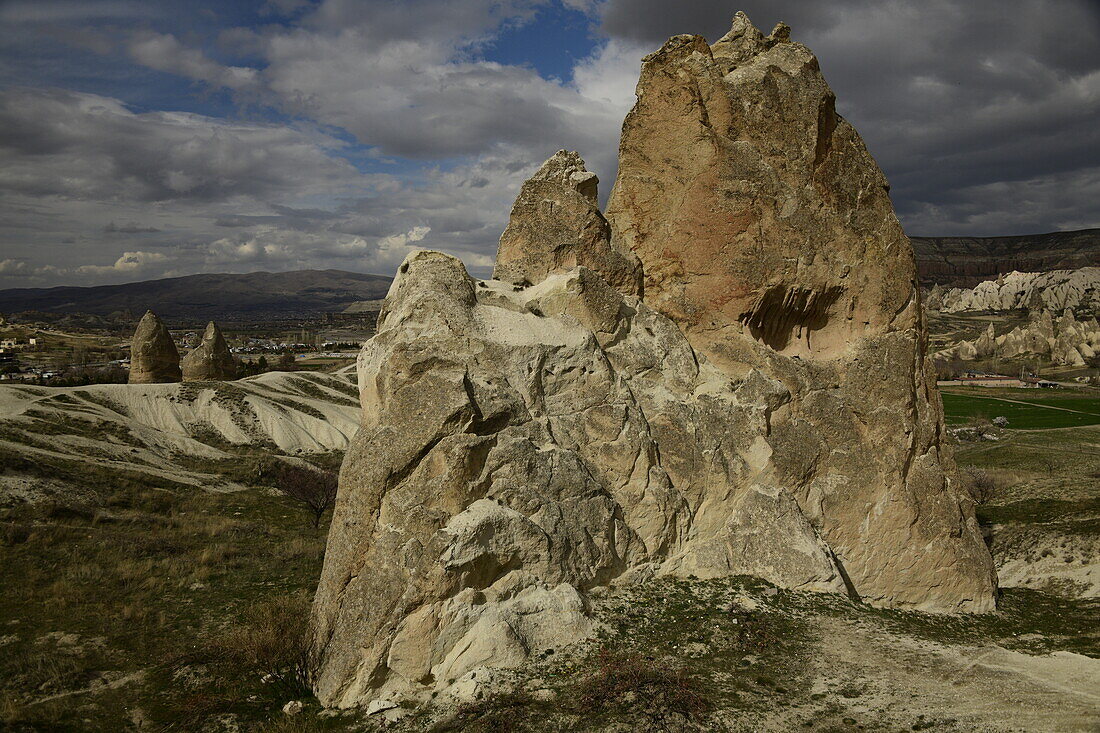 Ancient rock cut settlement, Cappadocia, Anatolia, Turkey, Asia Minor, Asia